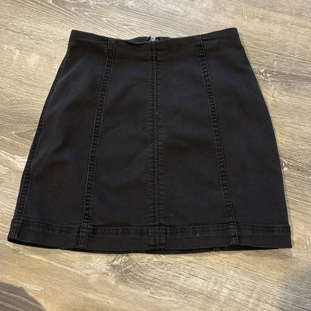 free people classic black jean skirt